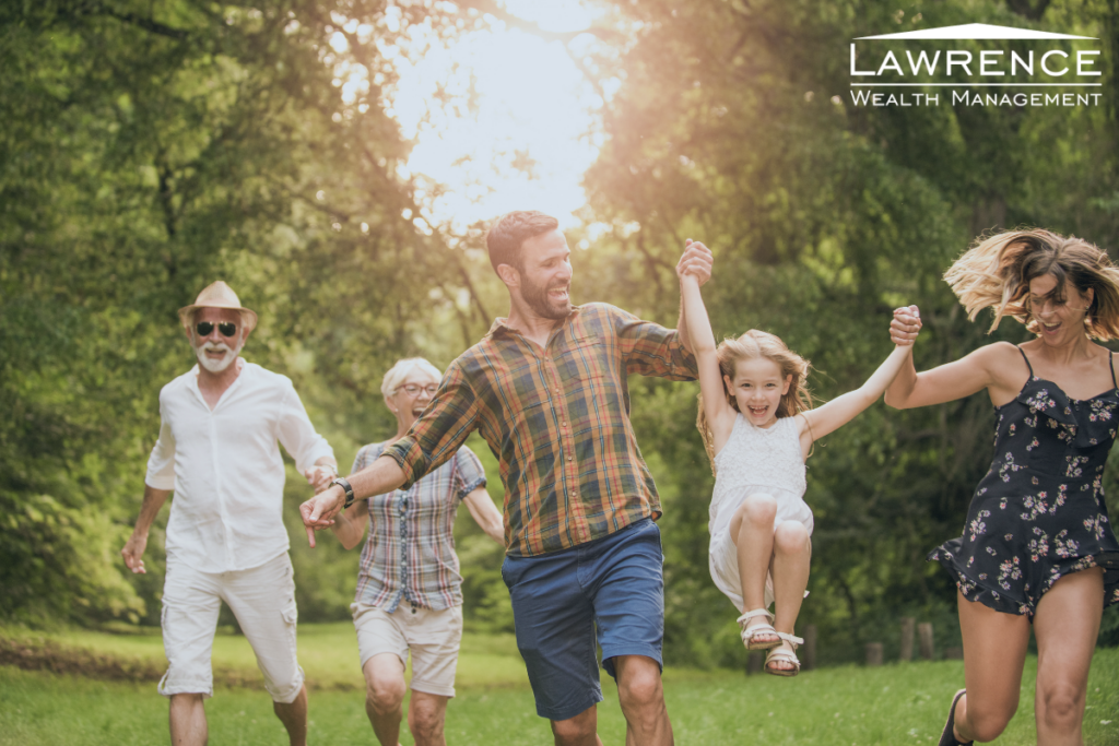 multigenerational family enjoying the outdoors together